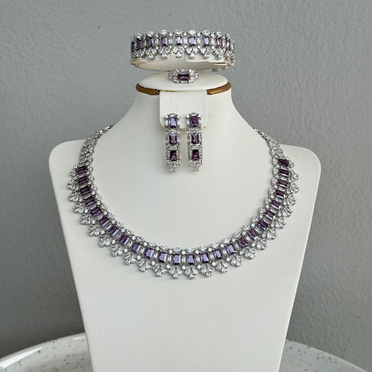 Luxury Round Cubic Zirconia 4 Piece Jewelry Set