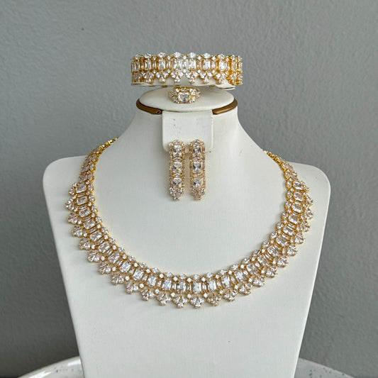 Luxury Round Cubic Zirconia 4 Piece Jewelry Set
