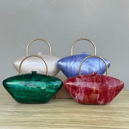 Top Handle Acrylic Clutch Purse