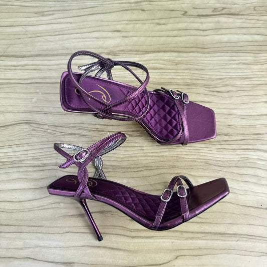 Sam Edelman Trevin Logo Cross Strap Heeled Sandals