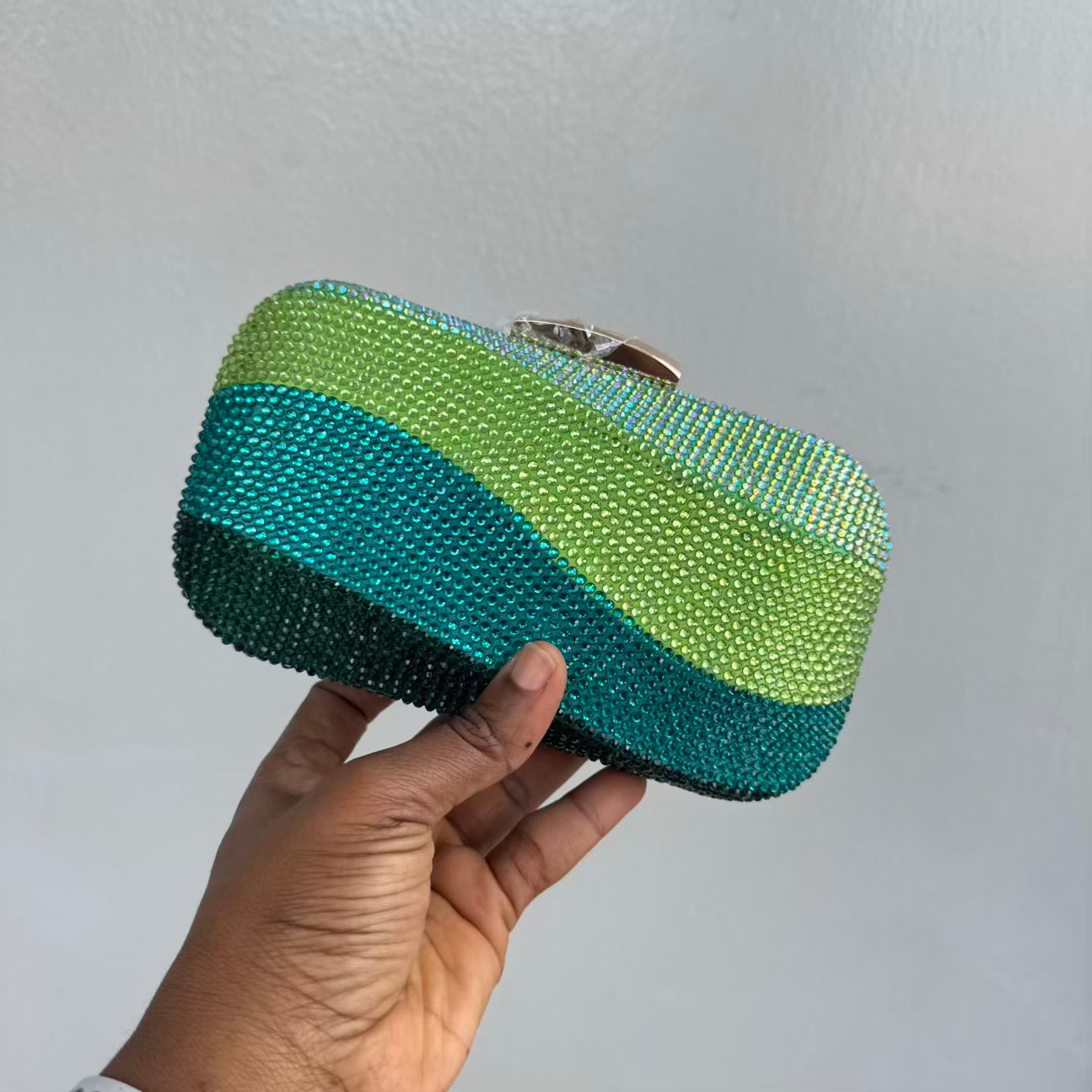 Ombre Fully Embellished Crystal Clutch Purse