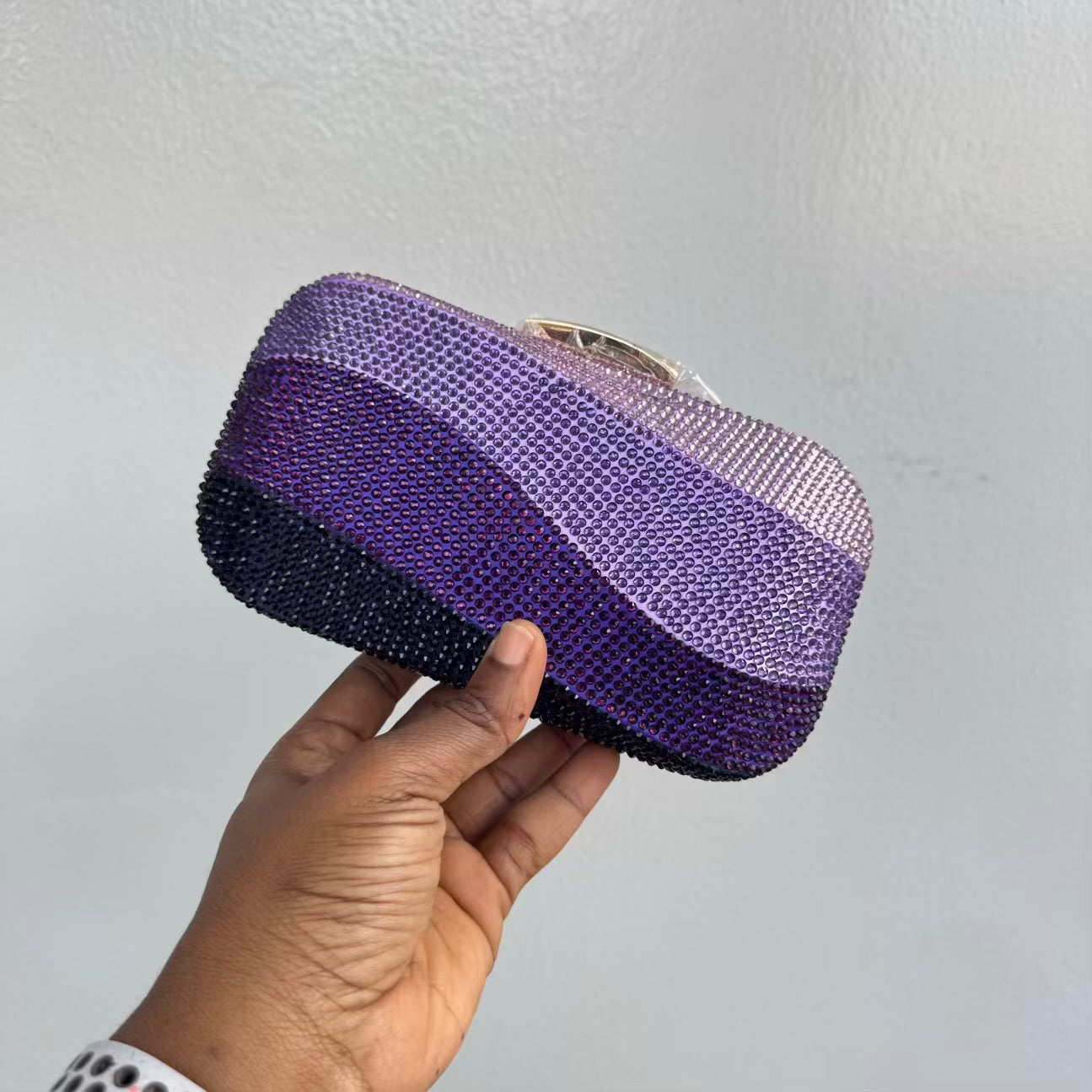 Ombre Fully Embellished Crystal Clutch Purse