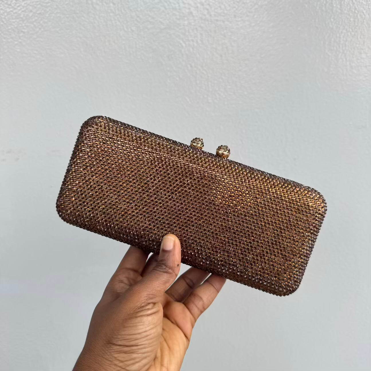 Fully Embellished Long Crystal Clutch