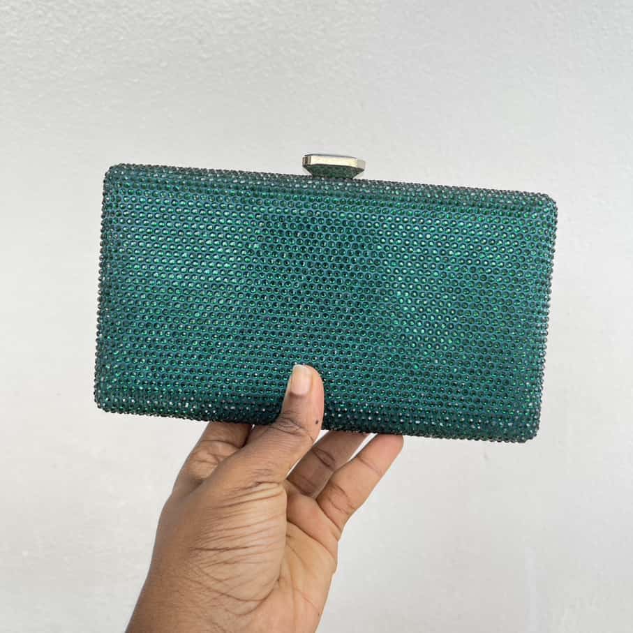 Rectangular Crystal Clutch Purse