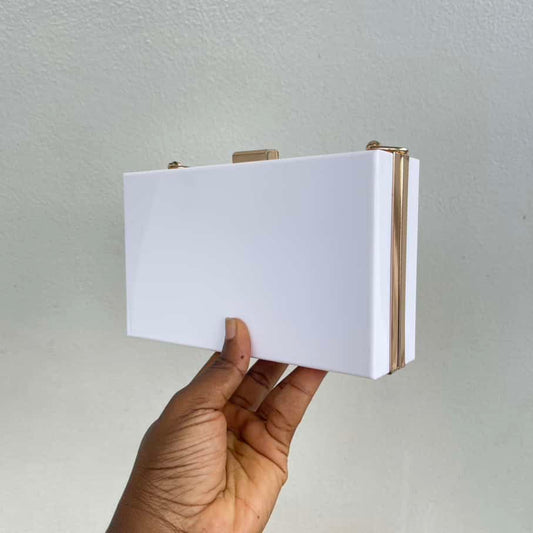 White Acrylic Box Clutch