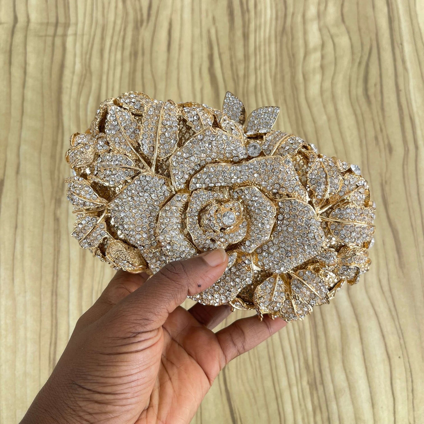 Small Floral Party Crystal Clutch