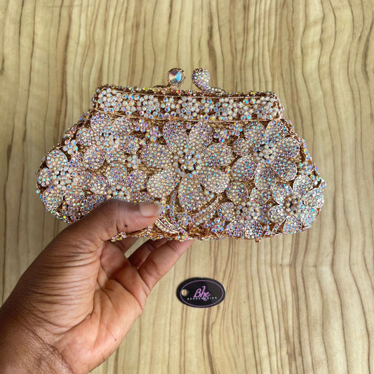 Small Floral Occasion Crystal Clutch