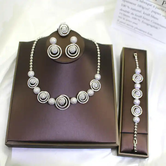 Luxury Occasion Cubic Zirconia Complete Round Jewelry Set