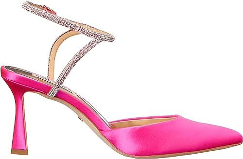 Badgley Mischka Kamilah Ankle Strap Mid Heels - Bright Pink