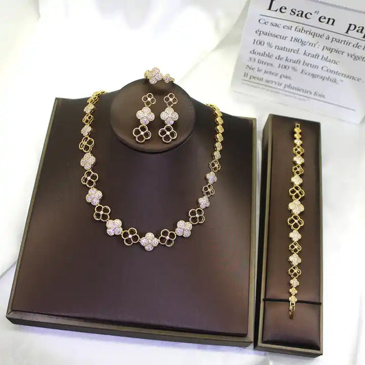 Simple Cubic Zirconia Complete Round Jewelry Set