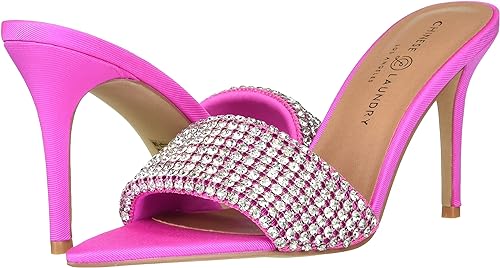 Embellished Heeled Slippers - Pink