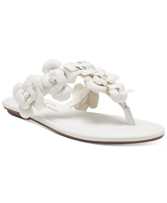 Jessica Simpson Ginima Floral Thong Slippers - White