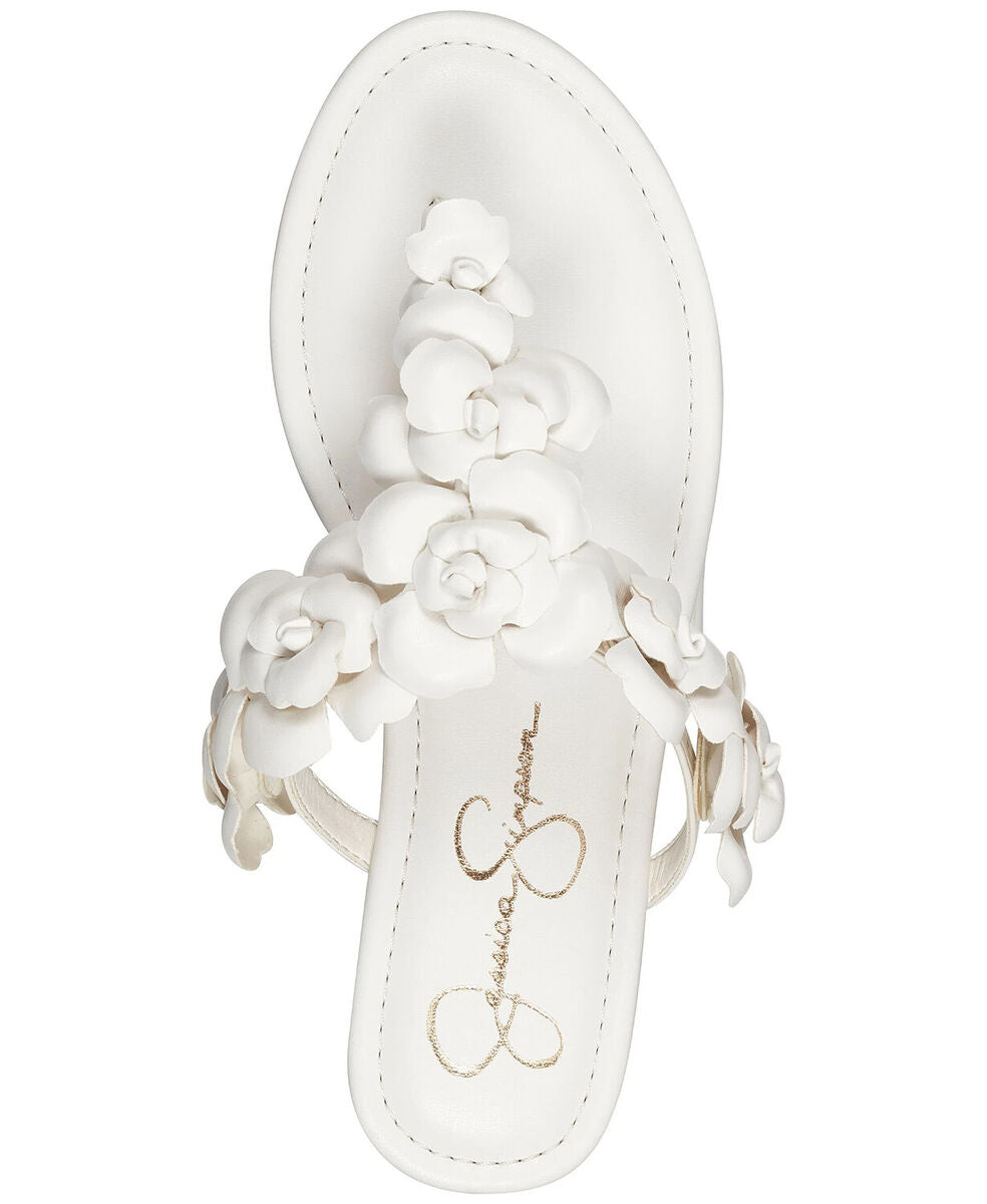 Jessica Simpson Ginima Floral Thong Slippers - White