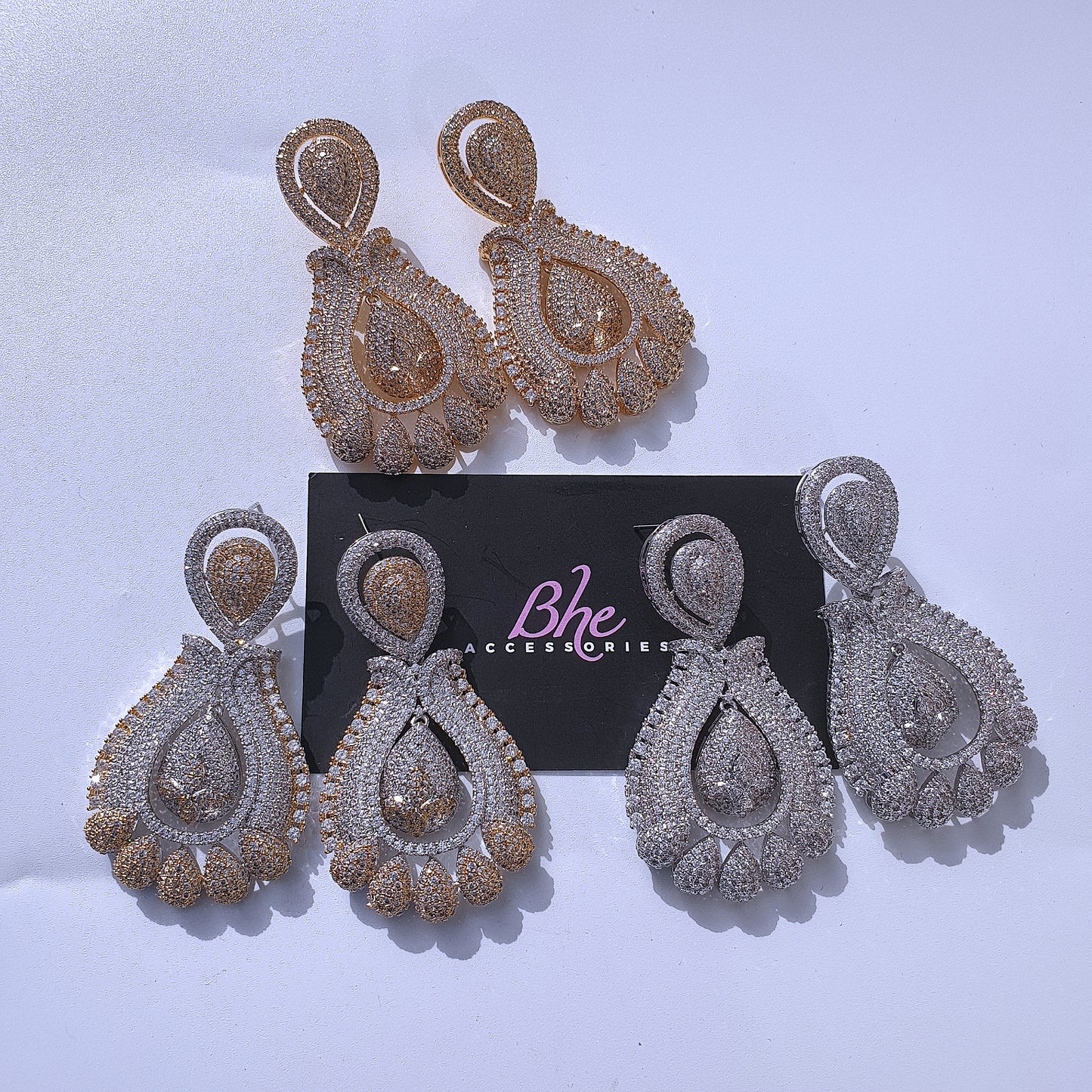 Statement Owambe Cubic Zirconia Party Earrings - Bhe Accessories