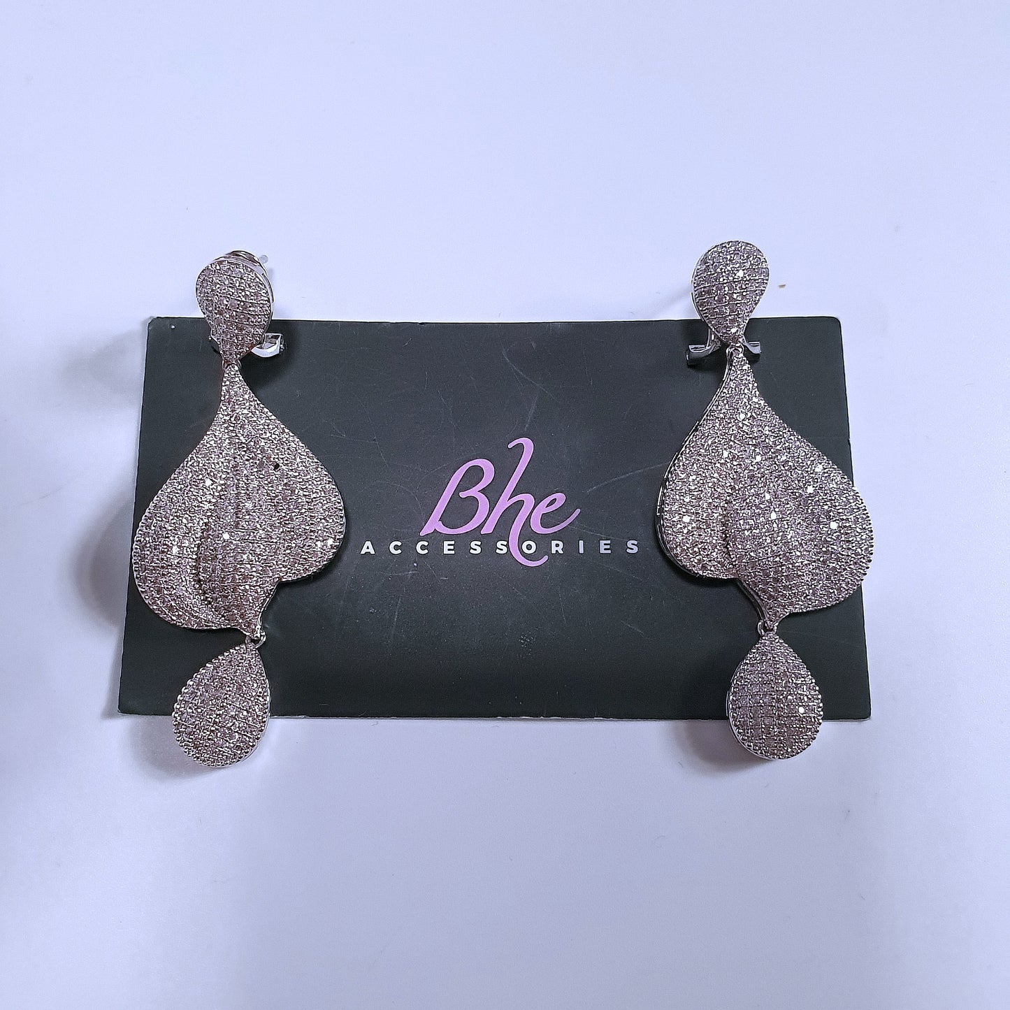 Micro Paved Tear Drop Cubic Zirconia Gold Party Earrings - Bhe Accessories