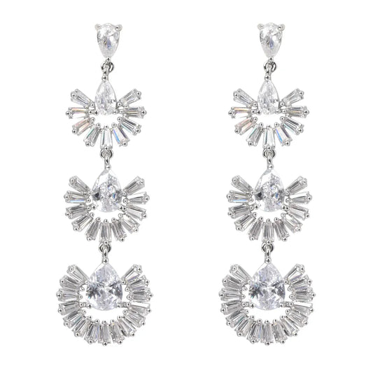 Small Drop Cubic Zirconia Bridal Earrings