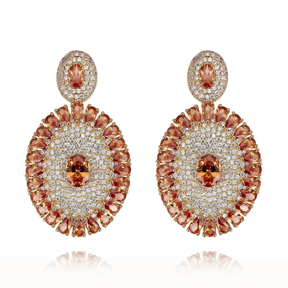 Gold Plated Rosegold Cubic Zirconia Earrings