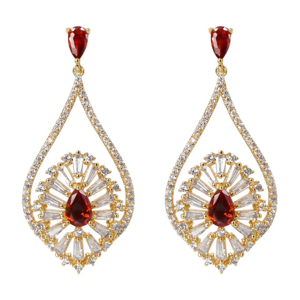 Small Delicate Tear Drop Cubic Zirconia Earrings
