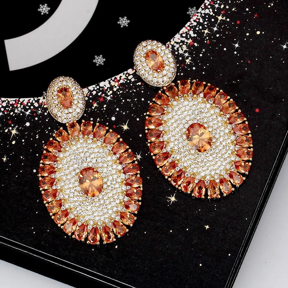 Gold Plated Rosegold Cubic Zirconia Earrings