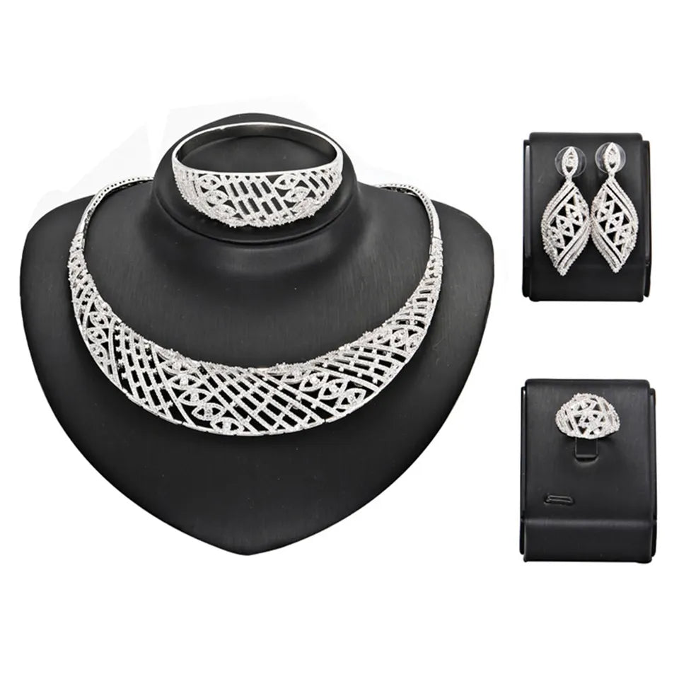 Luxury 4 Piece Cubic Zirconia Jewelry Set