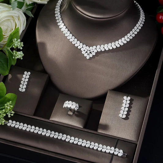 Luxury 4 Piece Cubic Zirconia Jewelry Set