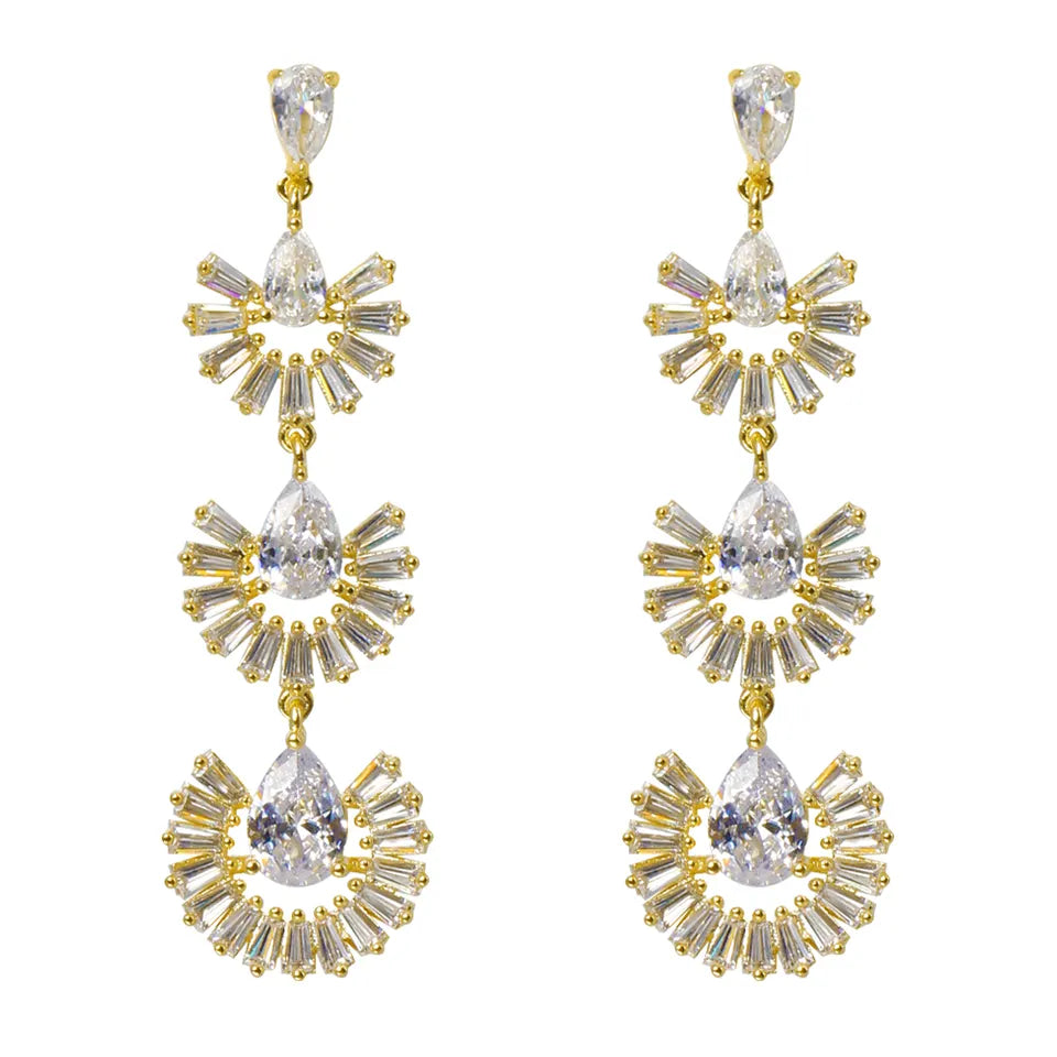 Small Drop Cubic Zirconia Earrings