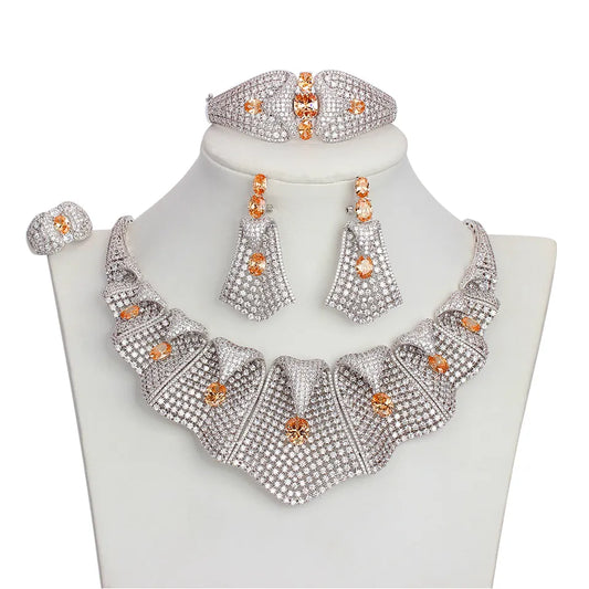 Luxury Statement 4 Piece Cubic Zirconia Jewelry Set