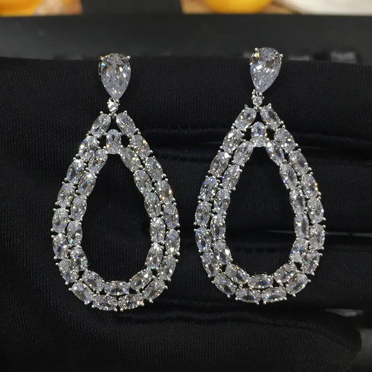 Tear Drop Cubic Zirconia Earrings