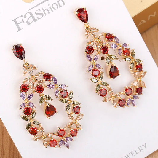 Multicolour Cubic Zirconia Small Drop Earrings