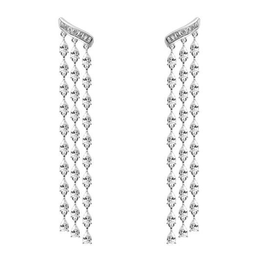 Long Tassel Chic Cubic Zirconia Earrings