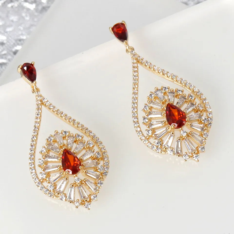 Small Delicate Tear Drop Cubic Zirconia Earrings
