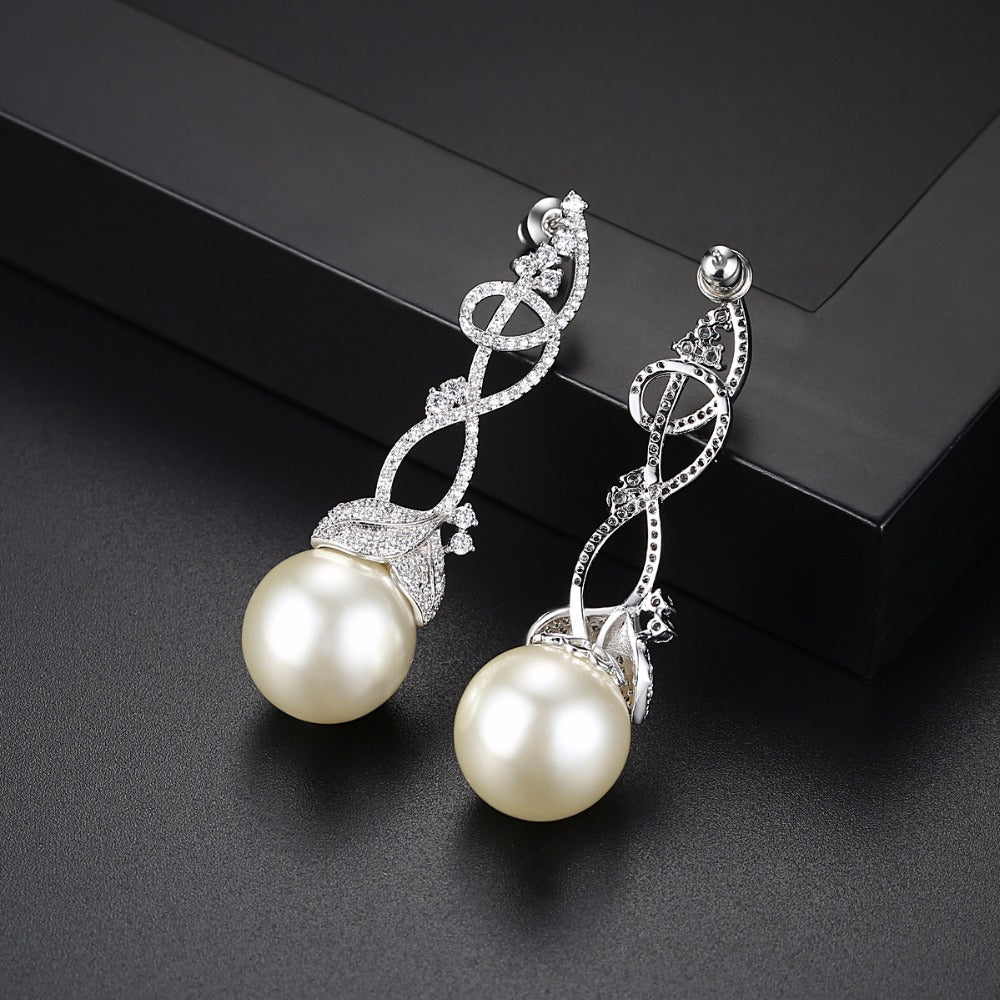 Luxury Bridal Floral Pearl Earring - Bhe Accessories