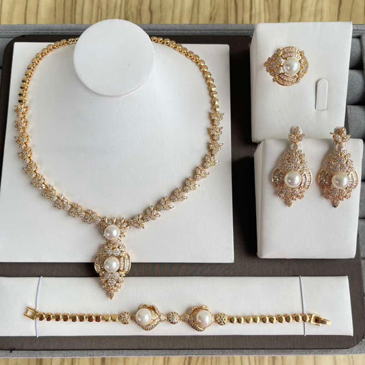 Luxury 4 Piece Pearl Jewelry Set